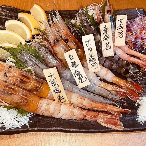当店自慢の！◆海老刺身食べ比べ5種盛り◆