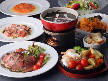 Sumi's specialty [Jet-black cheese fondue] Plan A 7 dishes total 2 people or more Same-day reservations available [Date/Banquet/Group date]