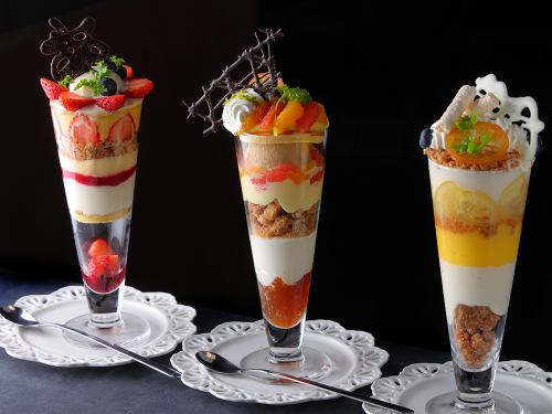 [Very popular] 3 types of parfait by patissiere, alcoholic drink set