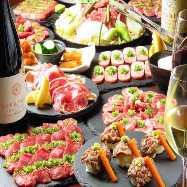 [Satisfaction Course] 11 dishes including the finest lamb tongue, raw lamb sirloin, and lamb nigiri sushi only for 5,000 yen (tax included)