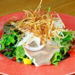 Fried potato and prosciutto salad with Japanese dressing