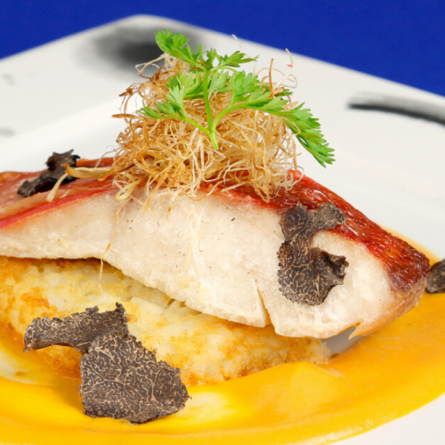 Grilled Truffle-Fragrant Alfonsino with American Sauce