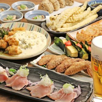 [All-you-can-drink beer] Private room banquet possible! Tenjin course 4,500 yen → 4,000 yen [500 yen off with coupon]