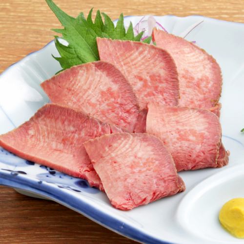 Beef tongue rare sashimi