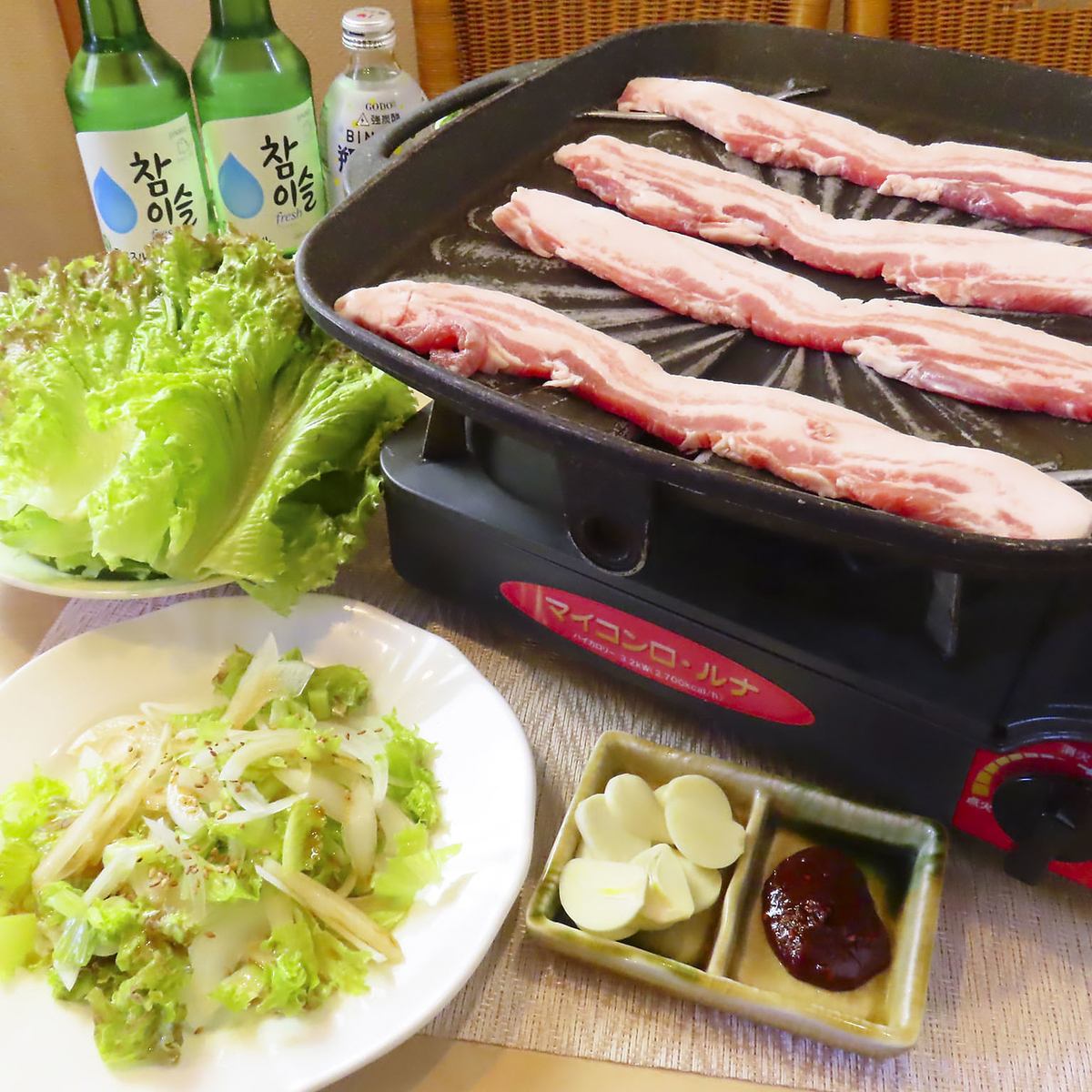 【本場の味を◆】サムギョプサルやチヂミ、チゲ鍋など…絶品韓国料理を心ゆくまで♪