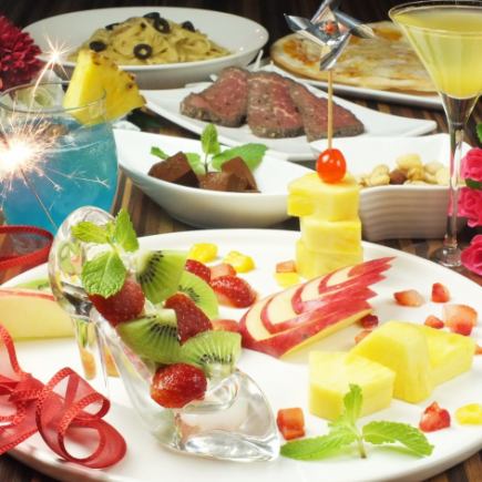 "Glass Shoe Plate" & 10 dishes & 70 kinds of authentic cocktails etc. 2.5 hours all-you-can-drink girls' party \ 4500 (tax included)