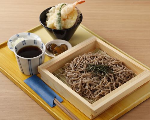 Matsue soba and tempura bowl set (cold / hot)