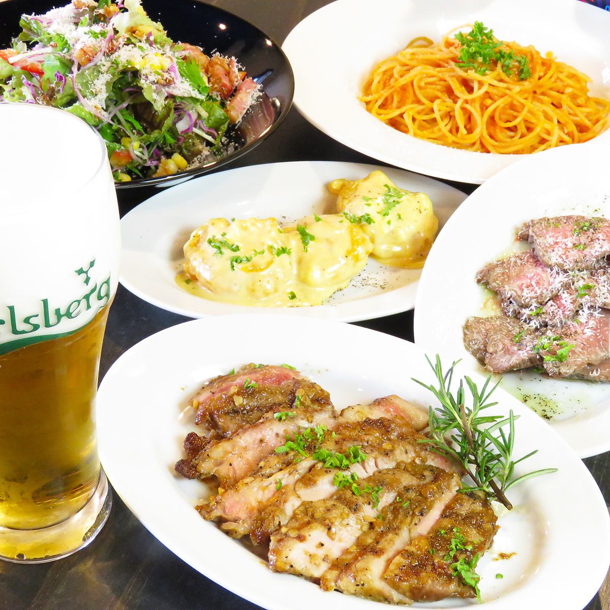 2時間飲み放題付きのお得なコースをご用意！各種ご宴会に◎