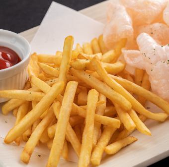 Shrimp crackers and French fries