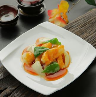 White fish with sweet and sour sauce