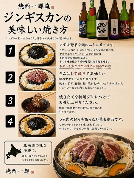 【焼酉 一輝流】ジンギスカンの美味しい焼き方