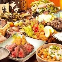 6月1日起2小時無限暢飲，超值的炭烤美食和鮮魚共7道菜3,500日元♪