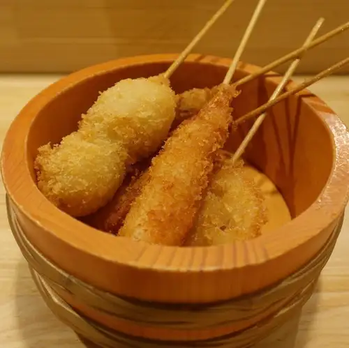 Various kinds of kushikatsu