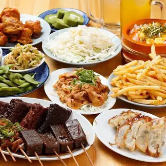 충분히 3시간 음료 무제한 포함!전 9품의 볼륨 만점 코스 5,000엔