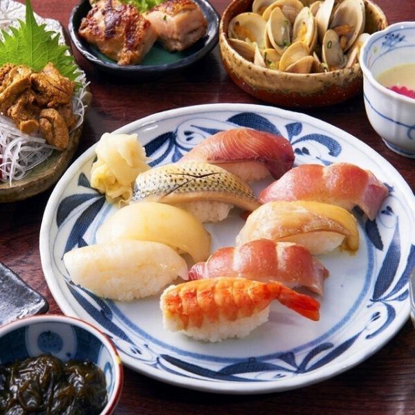 【大将こだわり握り寿司】毎日築地から仕入れた新鮮な鮮魚をお寿司に。