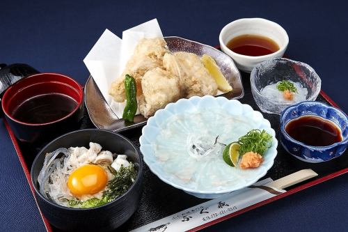 ふぐ専門店の【ふぐ御膳（てっさ付き）】ー【期間限定】復活です。
