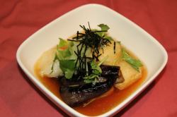 茄子、豆腐、炸麻糬