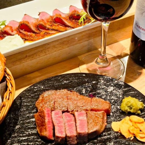 【120分飲放付】黒毛和牛フィレステーキや牛ほほ肉の赤ワイン煮等<SOLA豪華コース>10000円(税込)