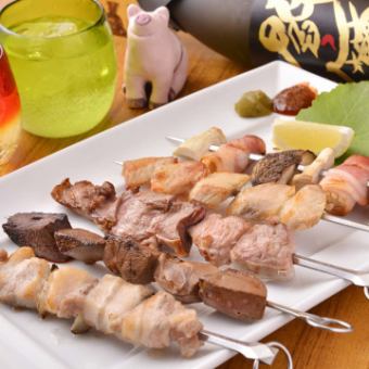 Assortment of 5 types of skewers