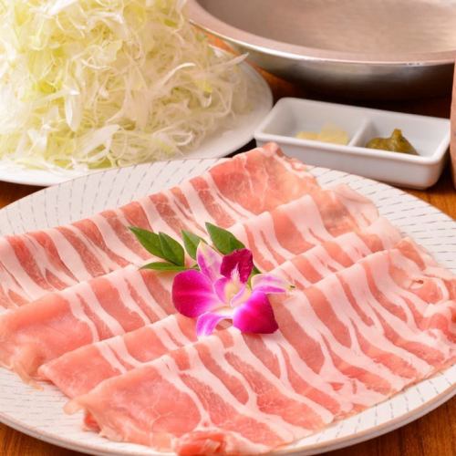 Top quality Joshu pork! Organic green onion shabu-nabe