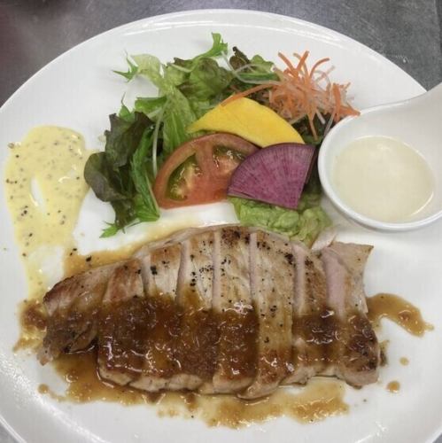 Pork steak lunch