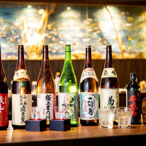 Sake and shochu perfect for Gokumi dishes carefully selected by the chef