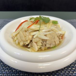 蒸し鶏ソース和え