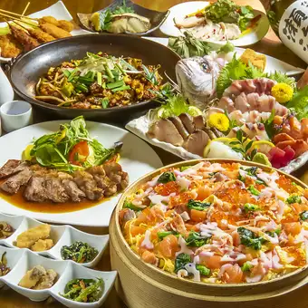 오카야마산 제철 생선의 구조와 대게 등 가을의 미각을 만끽! 120분 음료 무제한 포함 전 8품 4900엔