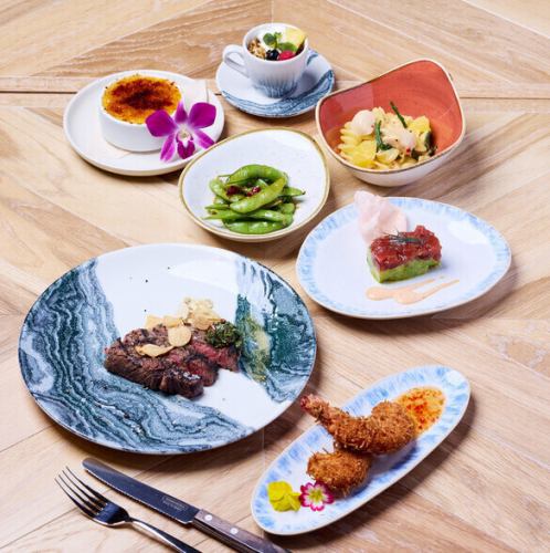 本場ハワイの魅力を味わう◆Hawaiian Course◆アヒ・タルタルスタック・リブロースステーキ付コース