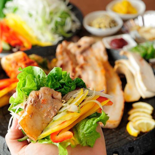 [Very popular♪] Colorful vegetable samgyeopsal! Thickly-sliced pork belly from Sanrei, Kirishima, Kagoshima Prefecture, 1,958 yen per serving!