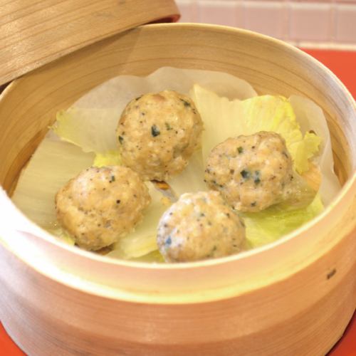 軟骨入りしそつくねの蒸籠蒸し