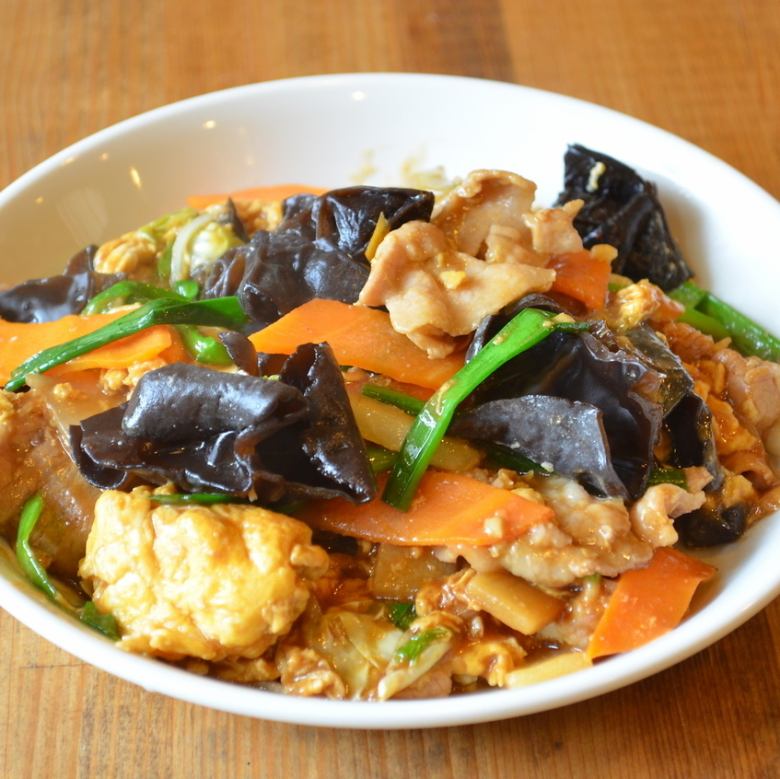 豚肉きくらげ卵炒め 単品