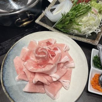 【完全個室】 国産黒豚しゃぶしゃぶコース 全6品 6500円(税込)