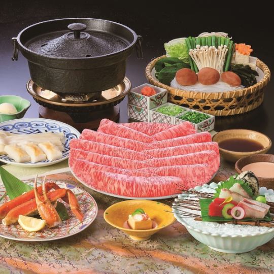 11/13～12/31 ≪忘年會≫ 涮鍋套餐～Azusa～【日本牛特製雪花肉】共8道菜，8580日元