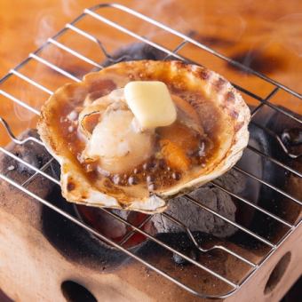 殻付きホタテ　バター醤油