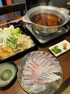 <鯛のしゃぶしゃぶコース>全8品4500円(税込)