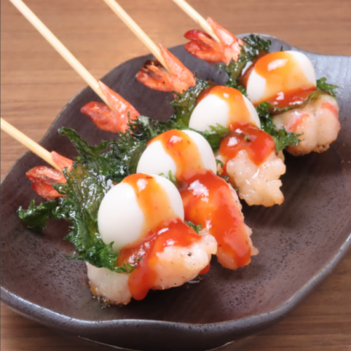 海老とうずらの大葉あげ（4本）