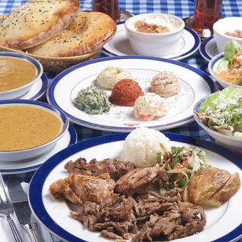 元年記念!2.5H飲放付◆サマーコース◆ケバブの盛り合わせやチキンの煮込み料理等、贅沢な全9品♪