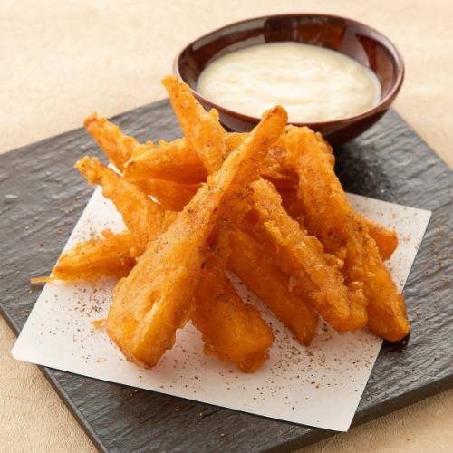 山椒口味炸胡蘿蔔佐蒜蓉蛋黃醬