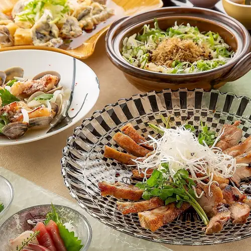 【包间保证】晓之套餐：6道菜，含2小时畅饮。5280日元 ⇒ 4800日元（含税）