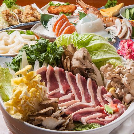  【浜っ子名物】エゾ鹿鍋コース★飲み放題付★