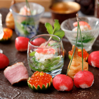 [Food only] Autumn flavor course "Susuki" using high-quality ingredients and carefully prepared dishes, 8-9 dishes, 6,600 yen