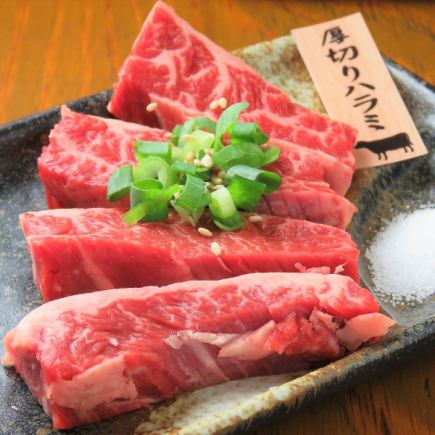 【生食、牛舌、裙边牛排主菜】2小时无限畅饮5,000日元,共7道菜