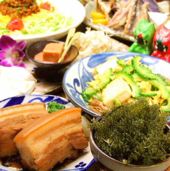【含無限暢飲的Yuntaku套餐2小時】輕鬆享用海葡萄和chanpuru♪共6道菜品