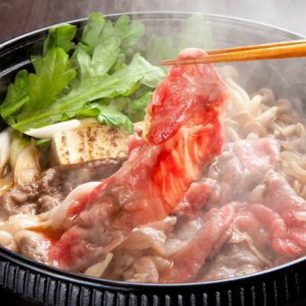 [Wagyu beef sukiyaki and all-you-can-drink] 9-course meal with 3 hours of all-you-can-drink, suitable for welcoming and farewell parties and year-end parties ★ ¥5,480 → ¥4,480