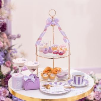 【金曜日限定１８時３０分】パープルピンクアフタヌーンティー￥７，４００