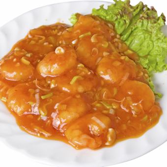 [4300 yen course] 10 dishes in total (large shrimp with chili sauce, fried chicken, 1 item of dim sum, etc.) 2 hours all-you-can-drink included