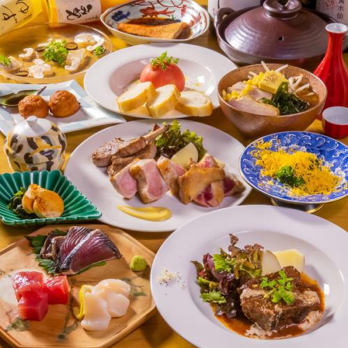 时间◆秋天的味觉享受套餐7种时令特色菜肴和甜点★5,500日元（含税）+120分钟无限畅饮