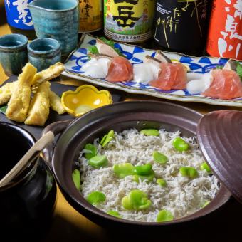 【120分飲み放題付】合鴨ロースステーキや筍の天麩羅等【春の味覚堪能】コース全7品6000円(税込)