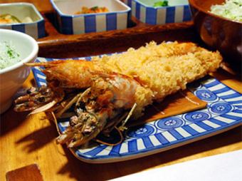 1 fried natural oversized shrimp